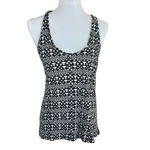 Black and White Patterned Women's Tank Top